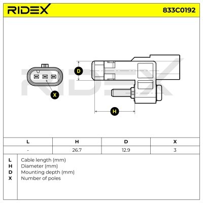 Impulsgeber, Kurbelwelle RIDEX 833C0192 833C0192 - foto 7