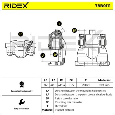 Bremssattel RIDEX 78B0111 78B0111 - foto 6