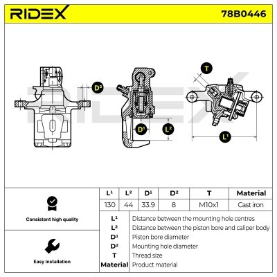 Bremssattel RIDEX 78B0446 78B0446 - foto 5