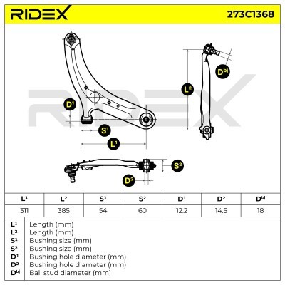 Querlenker RIDEX 273C1368 273C1368 - foto 5