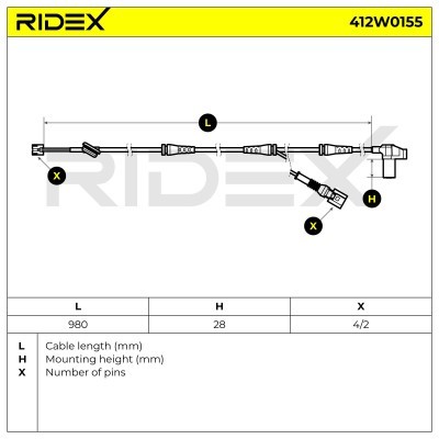 ABS Sensor RIDEX 412W0155 412W0155 - foto 6