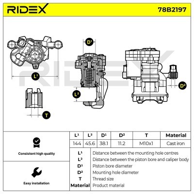 Bremssattel RIDEX 78B2197 78B2197 - foto 3