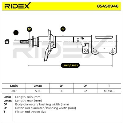 Stoßdämpfer RIDEX 854S0946 854S0946 - foto 6