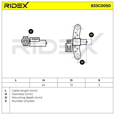 Impulsgeber, Kurbelwelle RIDEX 833C0050 833C0050 - foto 4