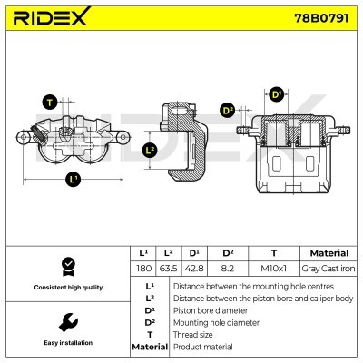 Bremssattel RIDEX 78B0791 78B0791 - foto 5