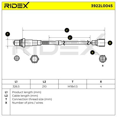 Lambdasonde RIDEX 3922L0045 3922L0045 - foto 6