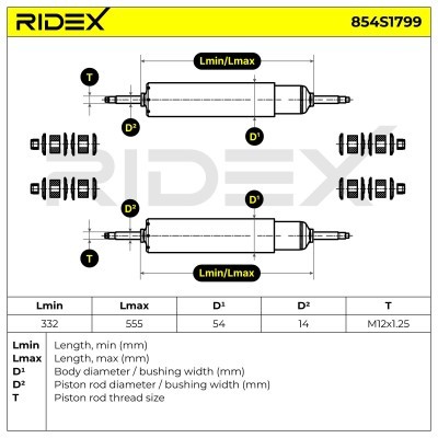 Stoßdämpfer RIDEX 854S1799 854S1799 - foto 7