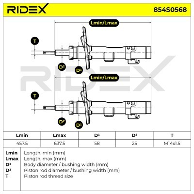 Stoßdämpfer RIDEX 854S0568 854S0568 - foto 5