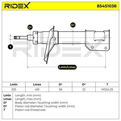 Stoßdämpfer RIDEX 854S1038 854S1038 - foto 6