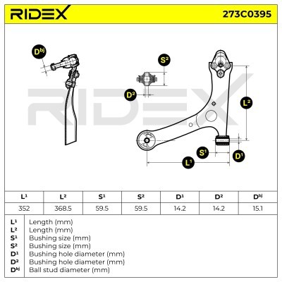 Querlenker RIDEX 273C0395 273C0395 - foto 6