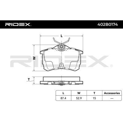 Bremsbeläge Satz RIDEX 402B0174 402B0174 - foto 7