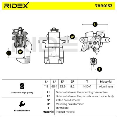 Bremssattel RIDEX 78B0153 78B0153 - foto 4