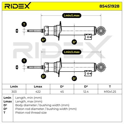Stoßdämpfer RIDEX 854S1928 854S1928 - foto 4
