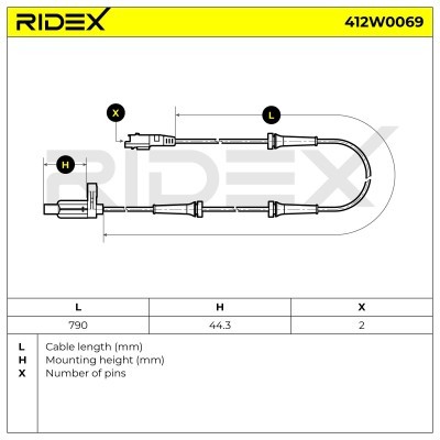 ABS Sensor RIDEX 412W0069 412W0069 - foto 6