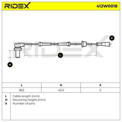 ABS Sensor RIDEX 412W0018 412W0018 - foto 5