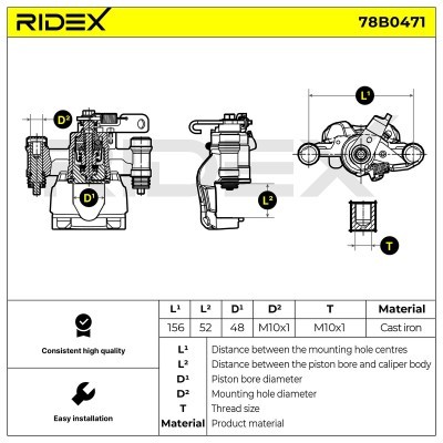 Bremssattel RIDEX 78B0471 78B0471 - foto 7