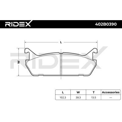 Bremsbeläge Satz RIDEX 402B0390 402B0390 - foto 6