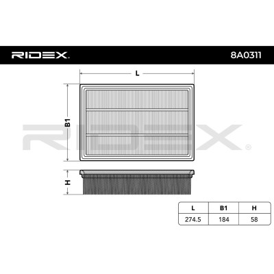Luftfilter RIDEX 8A0311 8A0311 - foto 6