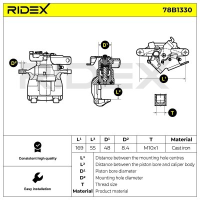 Bremssattel RIDEX 78B1330 78B1330 - foto 7