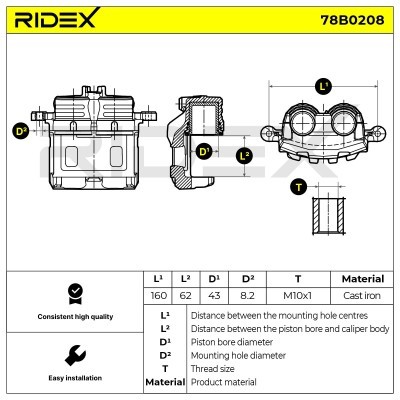 Bremssattel RIDEX 78B0208 78B0208 - foto 7