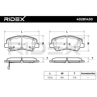 Bremsbeläge Satz RIDEX 402B1430 402B1430 - foto 6