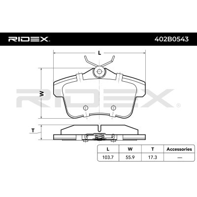 Bremsbeläge Satz RIDEX 402B0543 402B0543 - foto 3