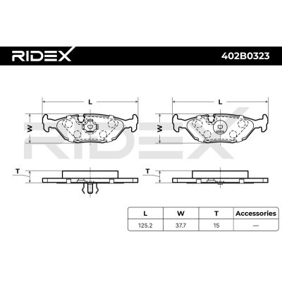 Bremsbeläge Satz RIDEX 402B0323 402B0323 - foto 7