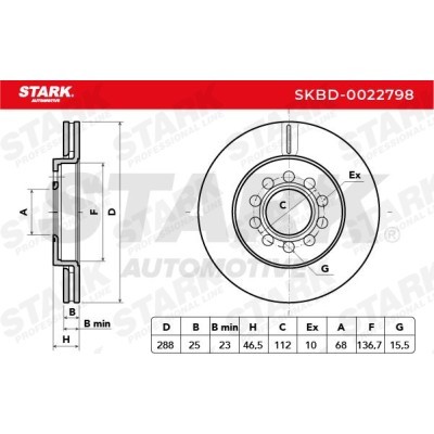Bremsscheibe Stark SKBD-0022798 SKBD-0022798 - foto 4