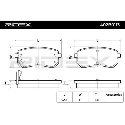 Bremsbeläge Satz RIDEX 402B0113 402B0113 - foto 3