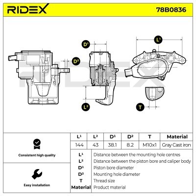 Bremssattel RIDEX 78B0836 78B0836 - foto 6