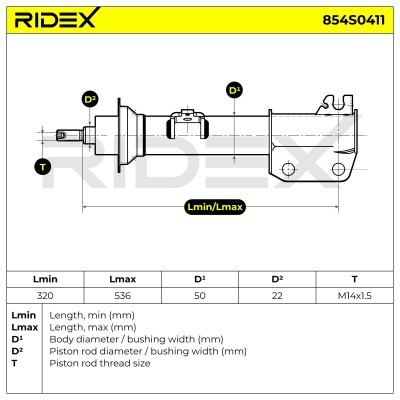 Stoßdämpfer RIDEX 854S0411 854S0411 - foto 9