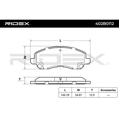 Bremsbeläge Satz RIDEX 402B0112 402B0112 - foto 3