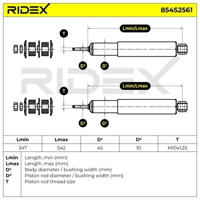 Stoßdämpfer RIDEX 854S2561 854S2561 - foto 13