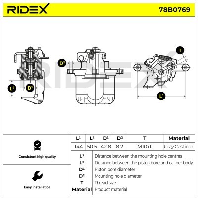 Bremssattel RIDEX 78B0769 78B0769 - foto 6