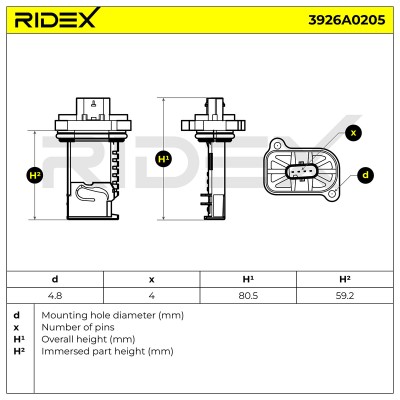 Luftmassenmesser RIDEX 3926A0205 3926A0205 - foto 7