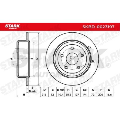Bremsscheibe Stark SKBD-0023197 SKBD-0023197 - foto 3