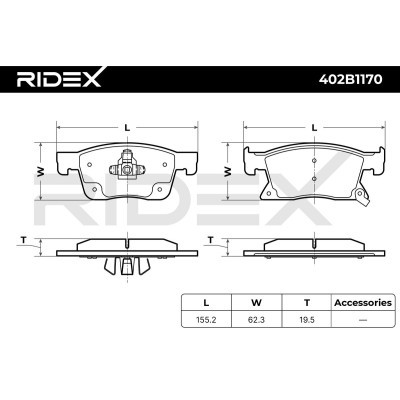 Bremsbeläge Satz RIDEX 402B1170 402B1170 - foto 7