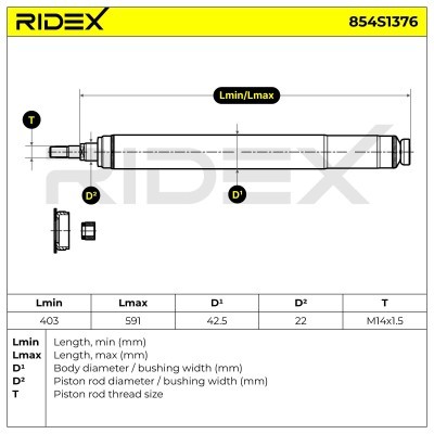 Stoßdämpfer RIDEX 854S1376 854S1376 - foto 6