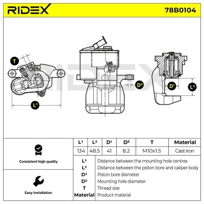 Bremssattel RIDEX 78B0104 78B0104 - foto 5