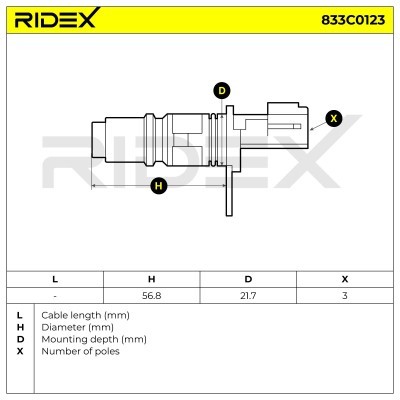 Impulsgeber, Kurbelwelle RIDEX 833C0123 833C0123 - foto 6