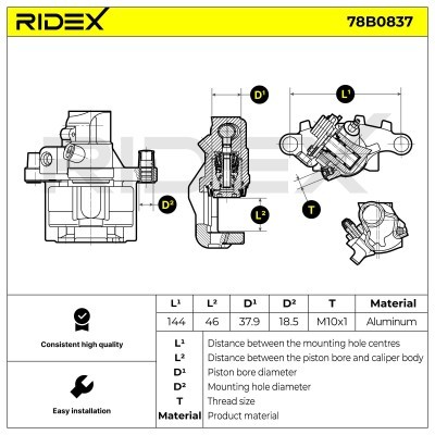 Bremssattel RIDEX 78B0837 78B0837 - foto 6