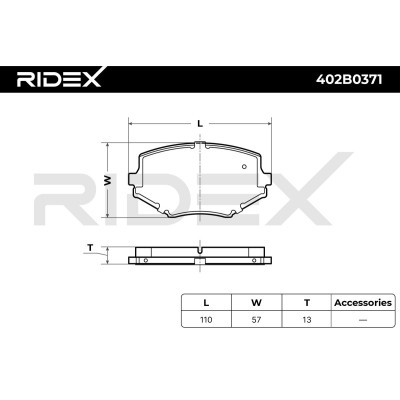 Bremsbeläge Satz RIDEX 402B0371 402B0371 - foto 7