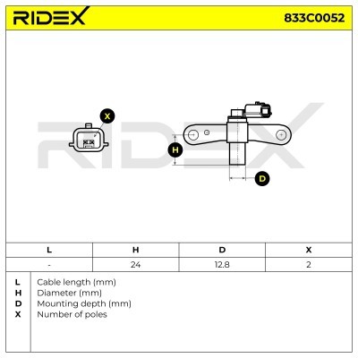 Impulsgeber, Kurbelwelle RIDEX 833C0052 833C0052 - foto 5