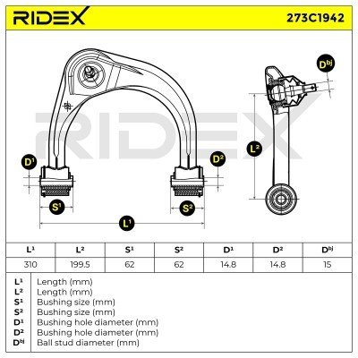 Querlenker RIDEX 273C1942 273C1942 - foto 7