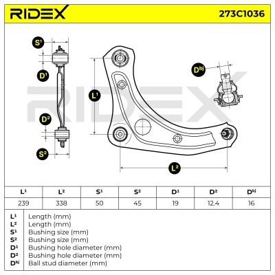 Querlenker RIDEX 273C1036 273C1036 - foto 8