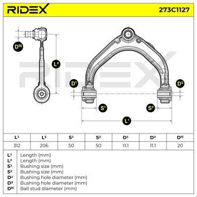 Querlenker RIDEX 273C1127 273C1127 - foto 6