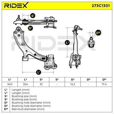 Querlenker RIDEX 273C1301 273C1301 - foto 7
