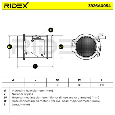 Luftmassenmesser RIDEX 3926A0054 3926A0054 - foto 6