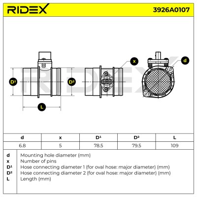 Luftmassenmesser RIDEX 3926A0107 3926A0107 - foto 3