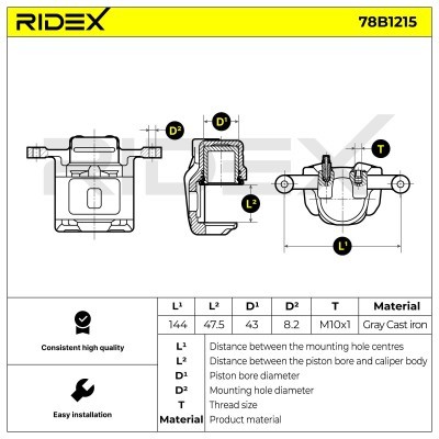Bremssattel RIDEX 78B1215 78B1215 - foto 5